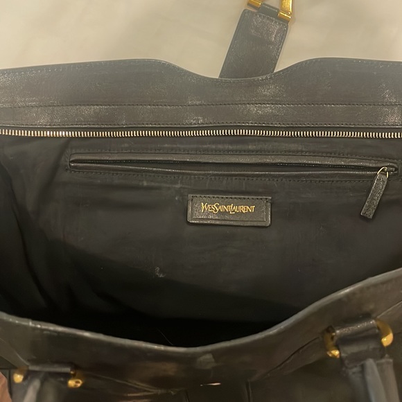 YSL Saint Laurent Large Black Leather Y Cabas Bag - Picture 2 of 2